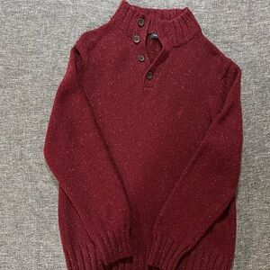 Men's Nautica Button-Neck Maroon Sweater